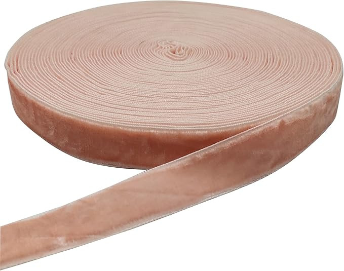 10 Yards Velvet Ribbon Spool (Light Pink, 5/8") | Amazon (US)