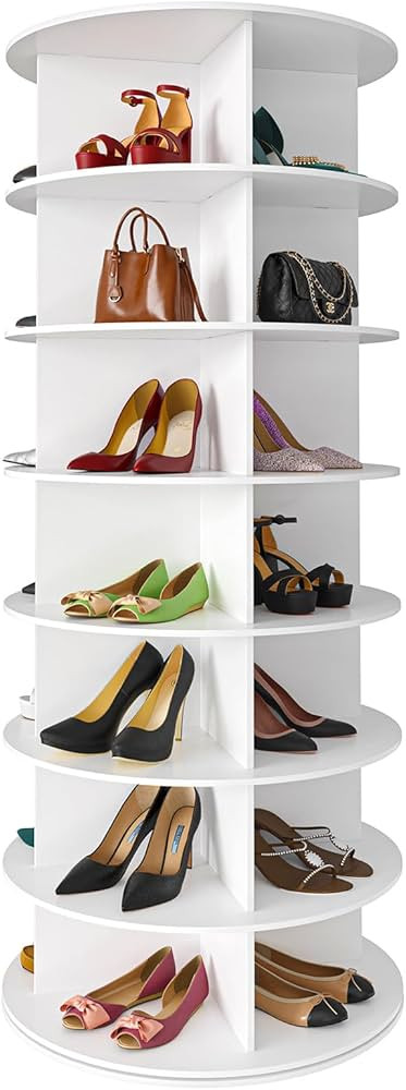SpaceAid 7 Tier Rotating Shoe Rack Tower, Spinning Shoe Display Lazy Susan, Revolving 360 Shoe Ra... | Amazon (US)