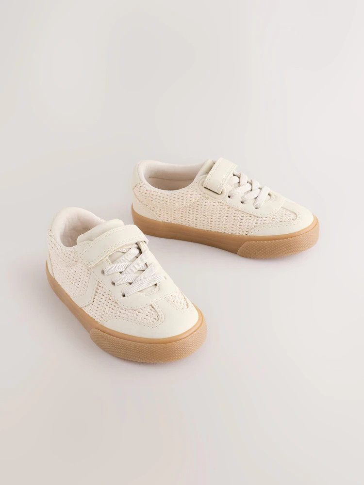 Neutral Standard Fit (F) Touch Fastening Elastic Lace Trainers | Next US