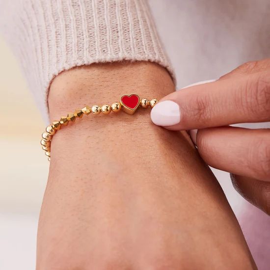 Red Heart Beaded Stretch Bracelet - Alex and Ani | Alex and Ani