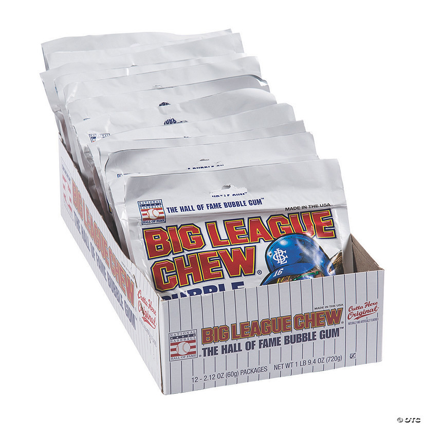 21 oz. Big League Chew™ Original Baseball Bubble Gum Pouches - 12 Pc. | Oriental Trading Company