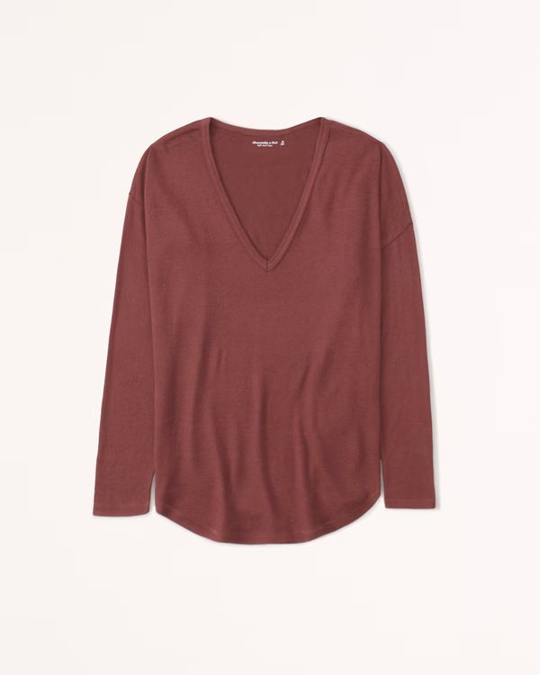 Cozy Long-Sleeve V-Neck Legging Tee | Abercrombie & Fitch (US)