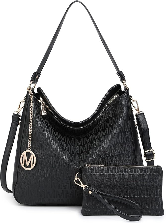 Large Hobo Purses and Handbags for Women Vegan Leather Shoulder Crossbody Bag with Wallet | Amazon (US)