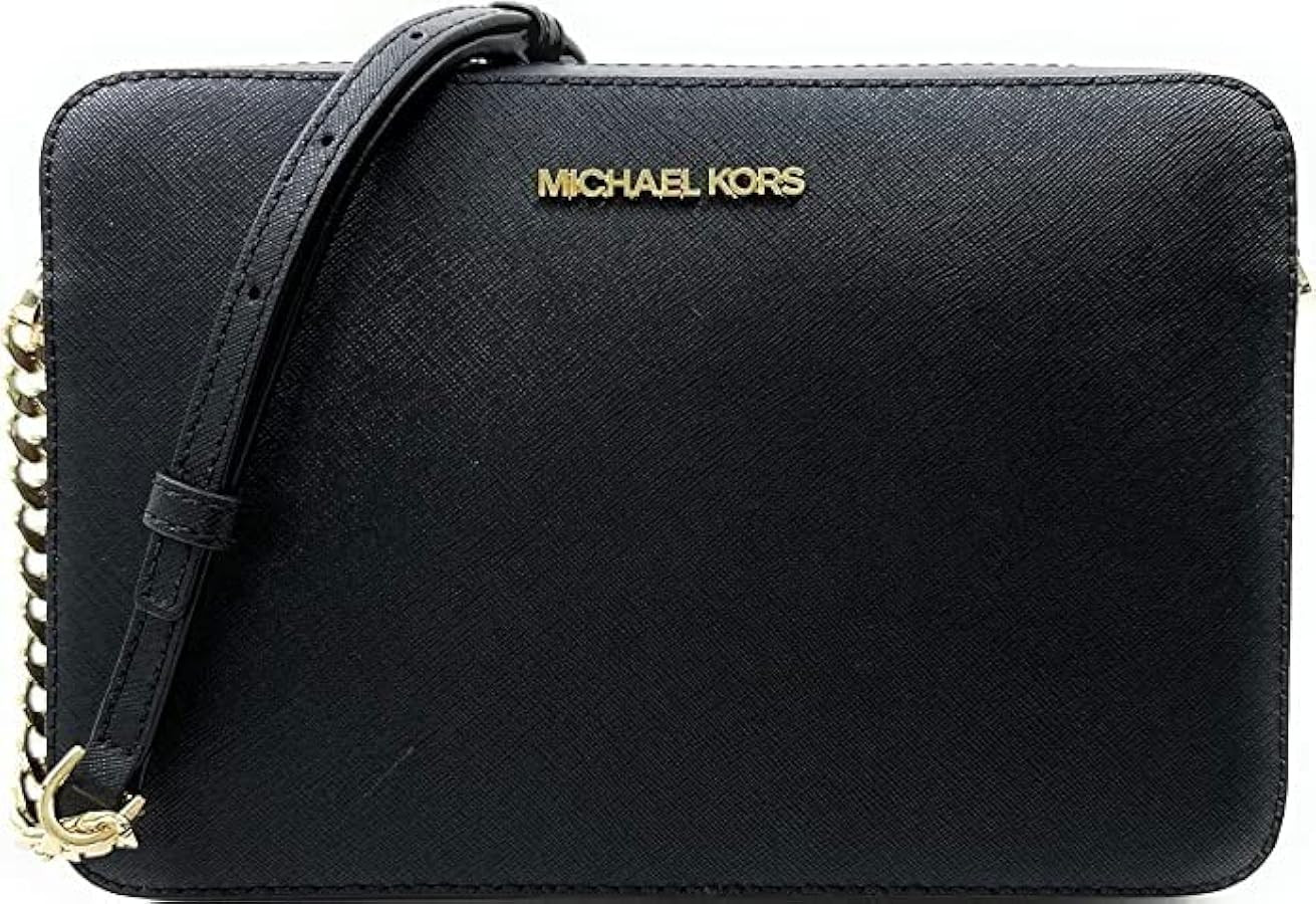 Michael Kors Women's Jet Set Item East West Crossbody Bag in Black with Gold hardware (Black/Gold... | Amazon (US)
