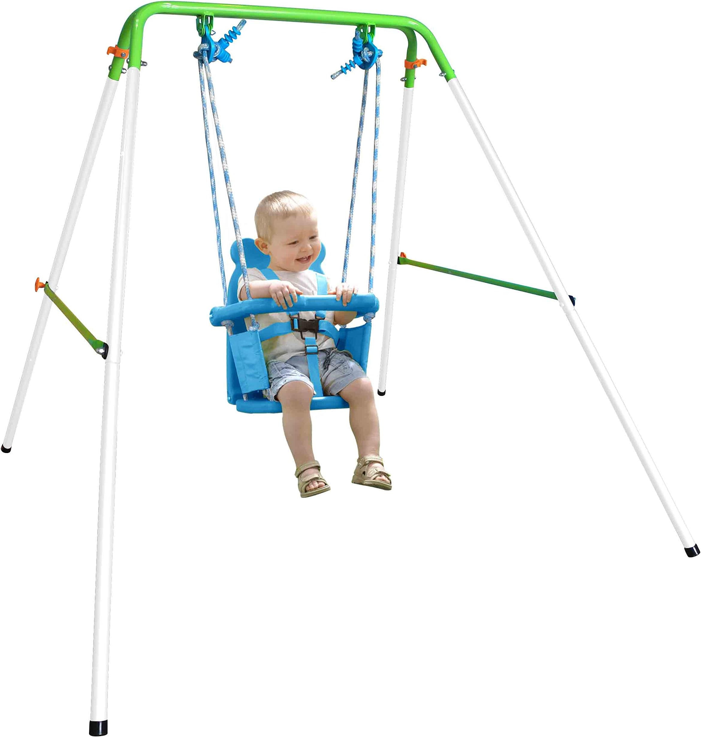 Sportspower My First Toddler Swing - Heavy-Duty Baby Indoor/Outdoor Swing Set with Safety Harness | Amazon (US)