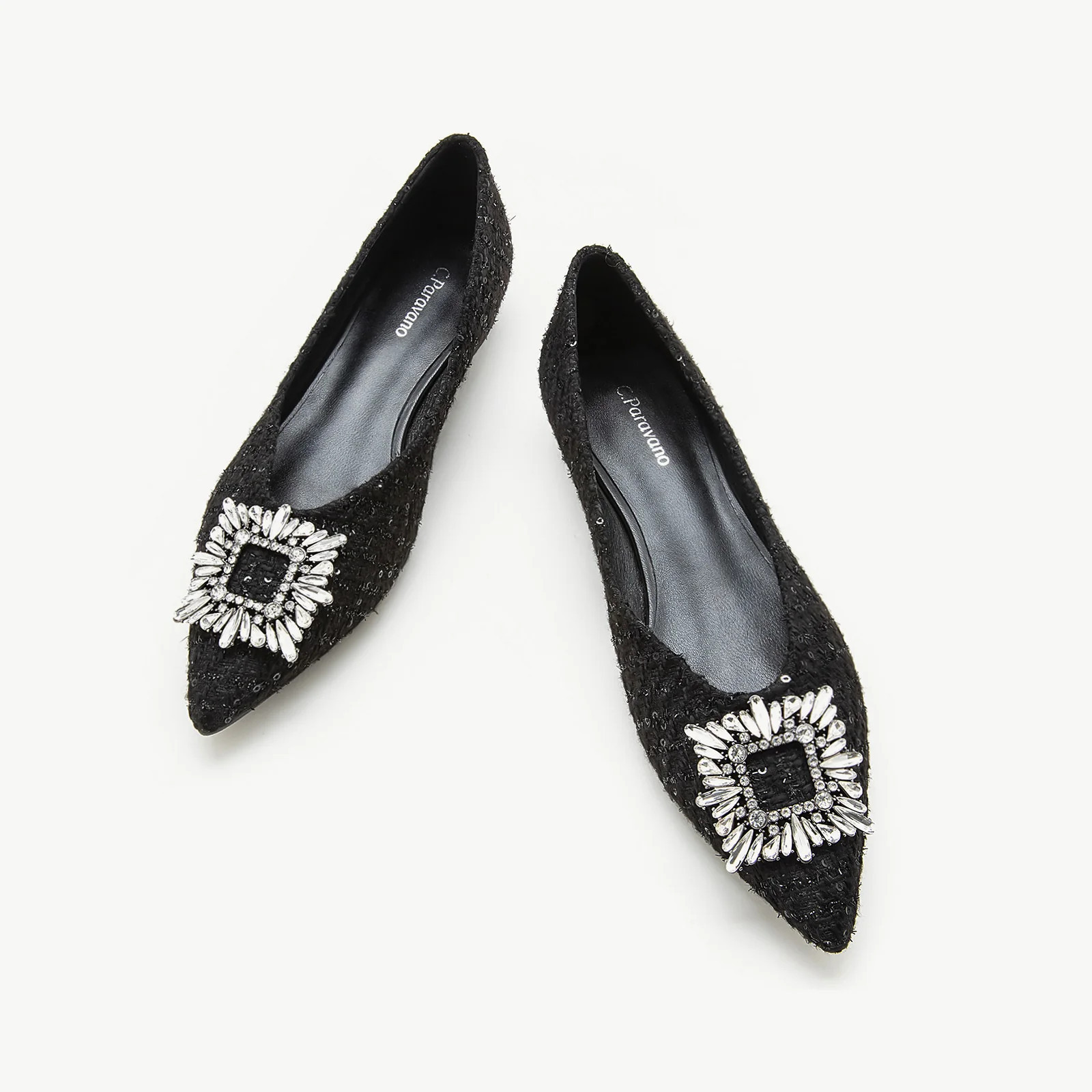 Crystal Buckle Tweed Flats (Aida) | C.Paravano | cparavano