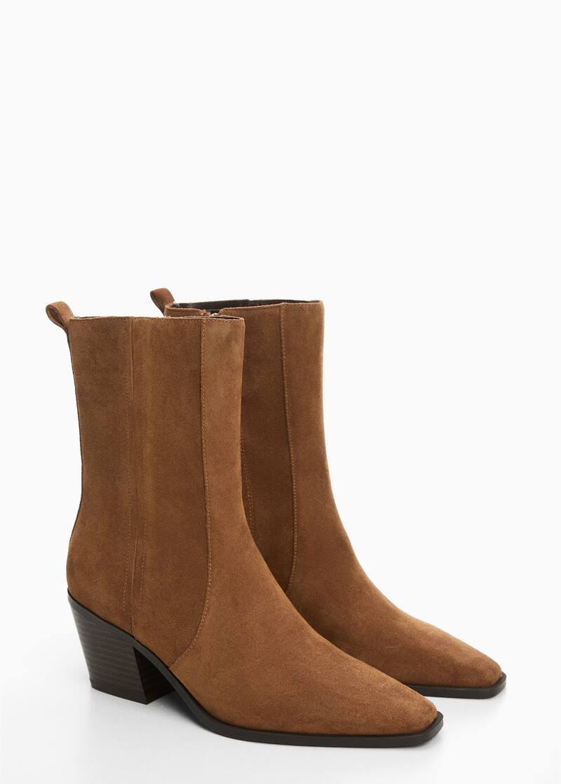 Heel suede ankle boot -  Women | Mango United Kingdom | MANGO (UK)