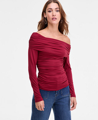Women's Off-The-Shoulder Ruched Knit Top, Macy's Exclusive | Macy's