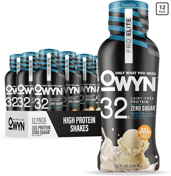 OWYN Only What You Need Pro Elite Vanilla Flavored Protein Shake, 32g Protein, 0g Sugar, High Pro... | Amazon (US)