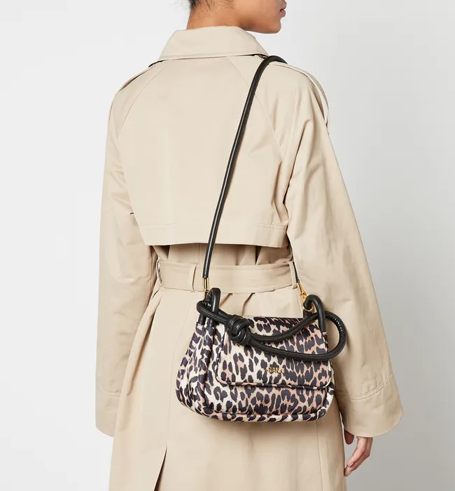Ganni Knot Leopard-Print Nylon Bag | Coggles (Global)
