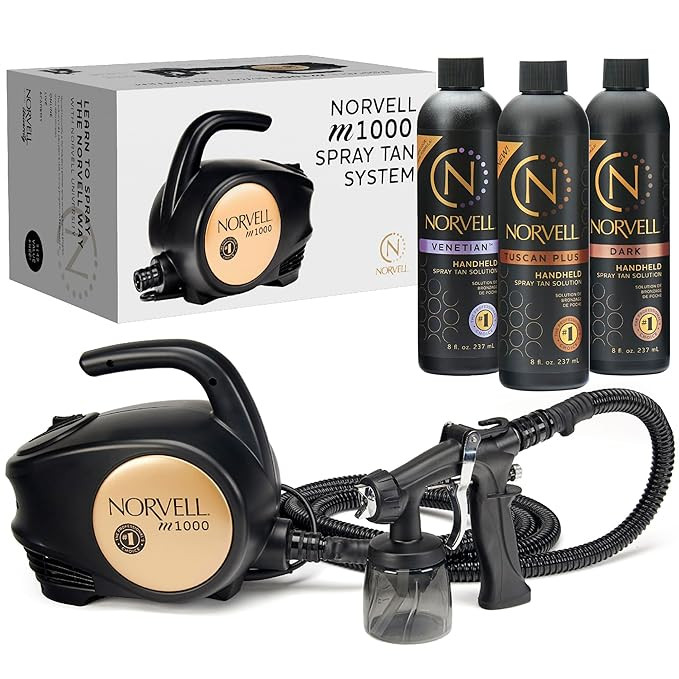 Norvell Sunless Kit - M1000 Mobile HVLP Spray Tan Airbrush Machine + 8 oz Tanning Solutions in 'T... | Amazon (US)
