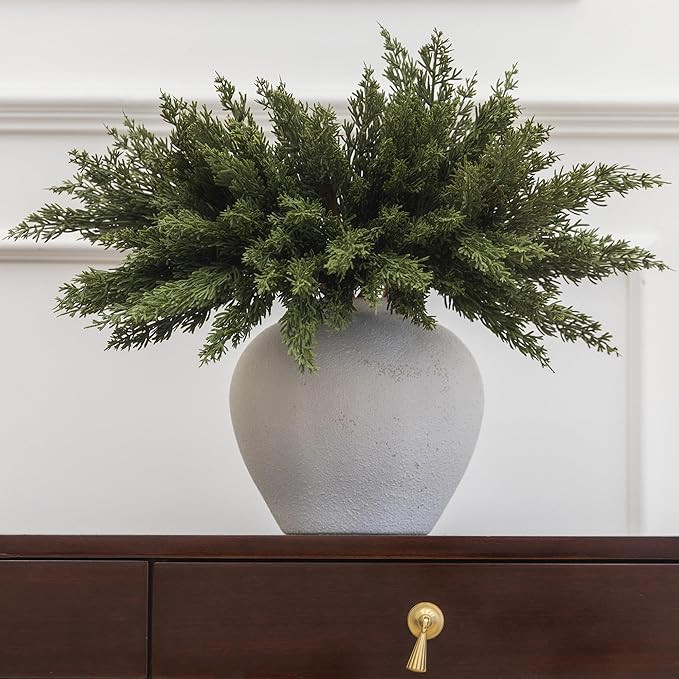 MISSPIN 12 Pcs 19.5 Inches Christmas Cedar Branches, Cedar Artificial Christmas Branches DIY Craf... | Amazon (US)