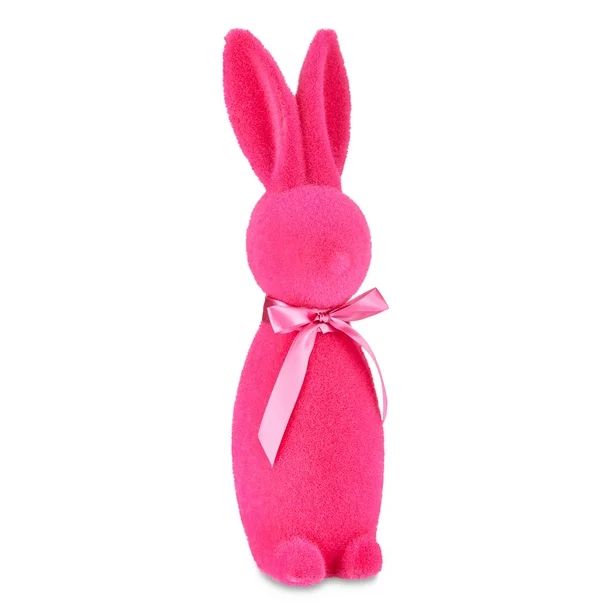 Way to Celebrate 16 in. Bright Pink Flocked Bunny Easter Decoration - Walmart.com | Walmart (US)