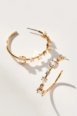 Spaced Crystal Hoop Earrings | Anthropologie (US)