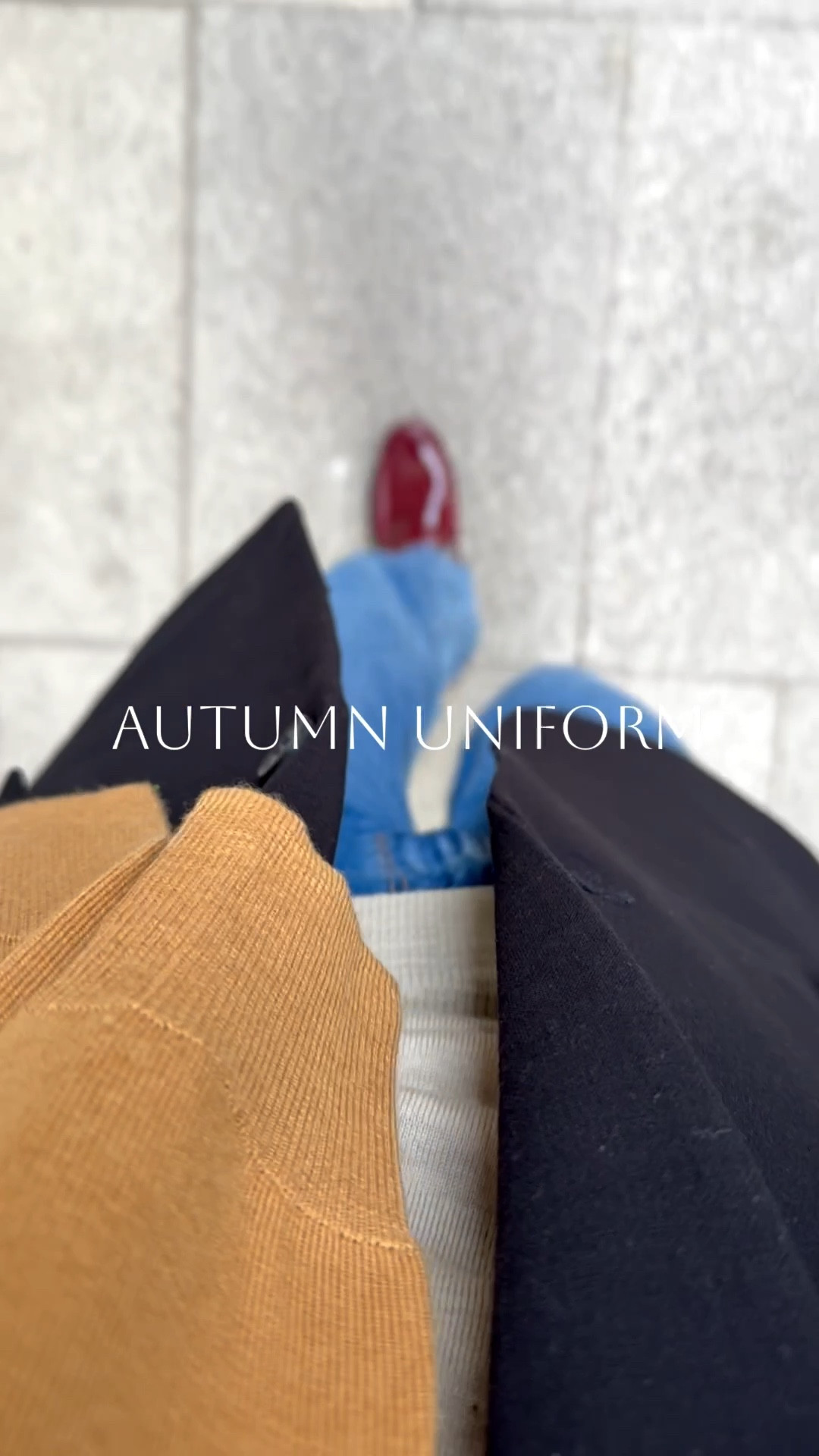 Autumn wardrobe: Blazer, sweater, jeans, loafers 