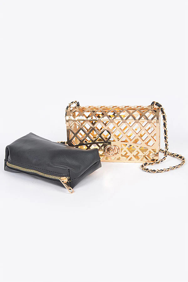 Paltrow Laser Cut Metal Crossbody Bag | Benaar La