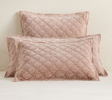 Velvet Lattice Handcrafted Quilted Sham | Pottery Barn (US)
