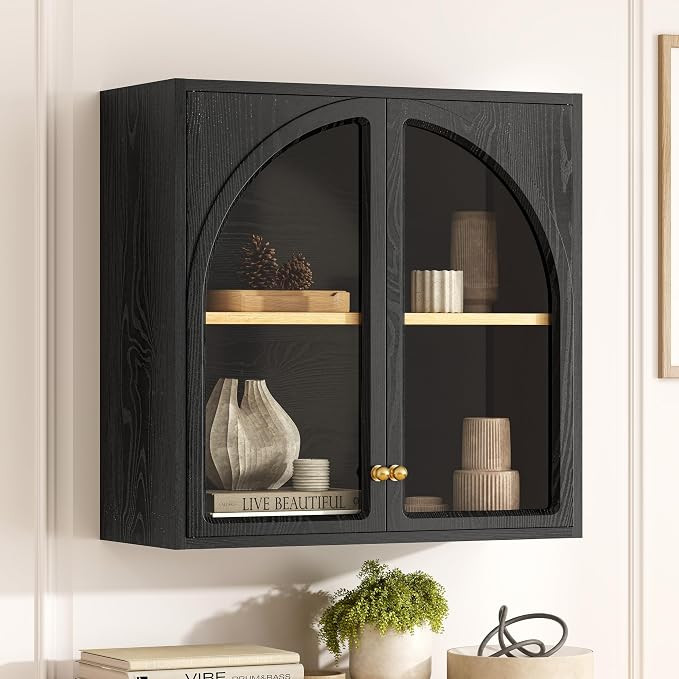Bathroom Wall Cabinet, Medicine Cabinets with Arched Acrylic Door, ver Toilet Storage Cabinet wit... | Amazon (US)