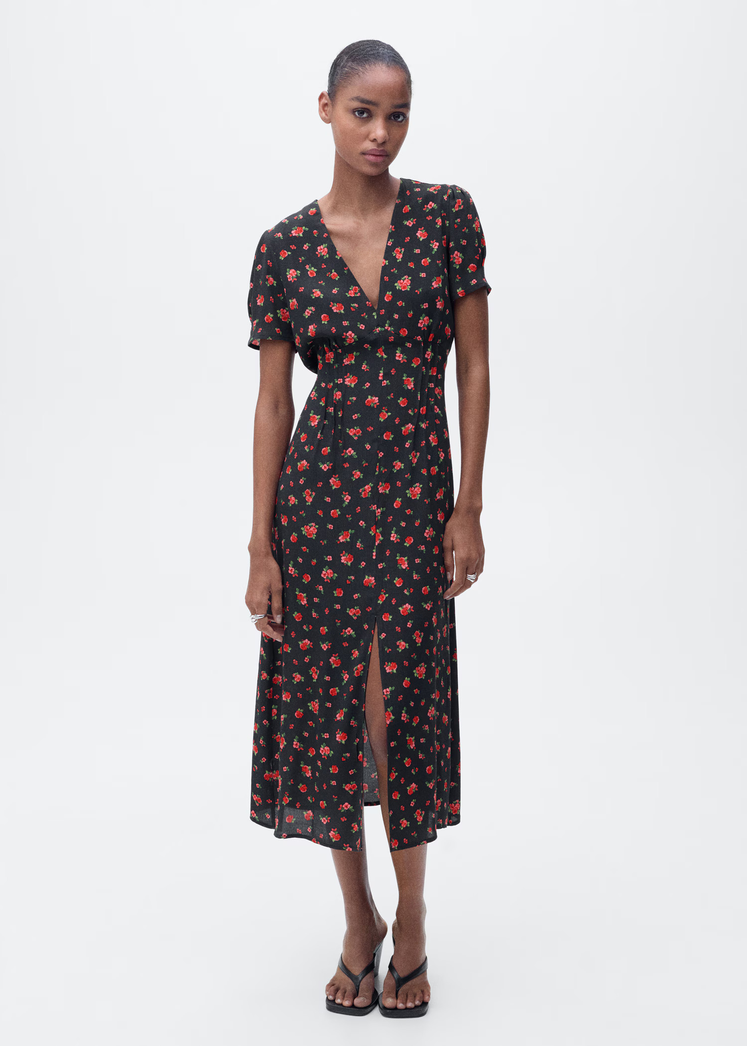 Midi floral dress - Women | MANGO USA | Mango (US/MX/AU)