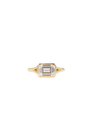 SHASHI Emerald Cut Bezel Ring in Gold from Revolve.com | Revolve Clothing (Global)