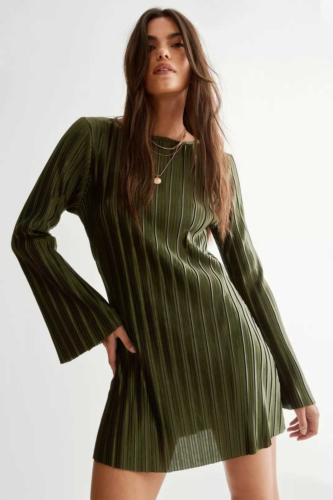 Plisse Tunic Mini Dress | Nasty Gal US