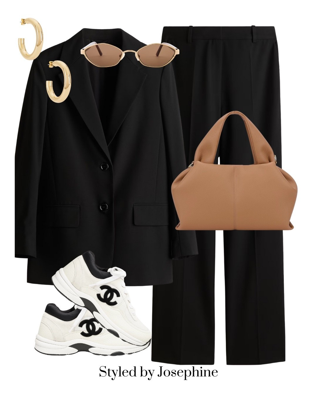 Sneakers meet suiting 🖤 The most effortless way to make tailoring feel cool and modern.

Tags: blackblazer blacktrousers chanelsneakers camelbag falloutfit streetstyle chiccomfort

#LTKWorkwear #LTKTravel #LTKStyleTip