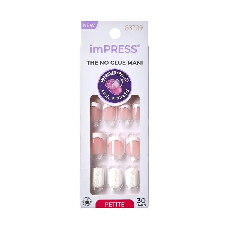 KISS imPRESS  Press on Nails, Mini Me, White, Petite Squoval, 30 Count | Walmart (US)