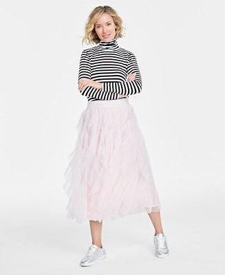 On 34th Women's Tiered Ruffle Tulle Midi Skirt, Created for Macy's - Macy's | Macy's