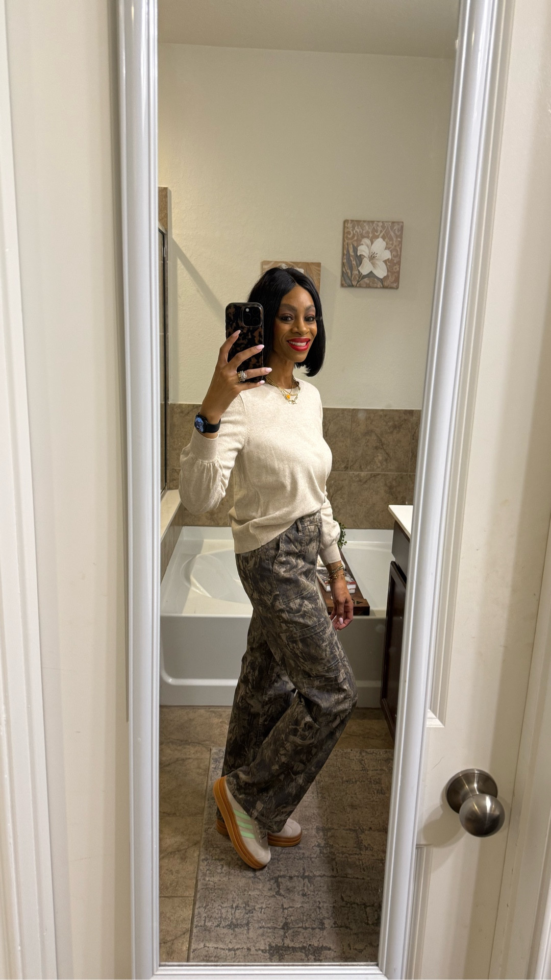 Comfy Yet Business Casual
Loving how these viral camo Walmart pants instantly elevate a neutral sweater + Adidas combo. Chic, comfy, and perfect for tackling the day while still looking put together. ✨

Tap to shop these viral pants and recreate this effortless business casual vibe before they sell out! 🛒

#LTKFinds #WalmartFashion #OOTD #BusinessCasual #AffordableStyle #LTKUnder50 #LTKSaleAlert #LTKSeasonalStyle #EverydayStyle #TeacherStyle #ComfyStyle #OOTDInspo #LTKOutfitInspo #FallStyle #LTKTrends #WorkwearStyle

#LTKPetite #LTKStyleTip #LTKOver40