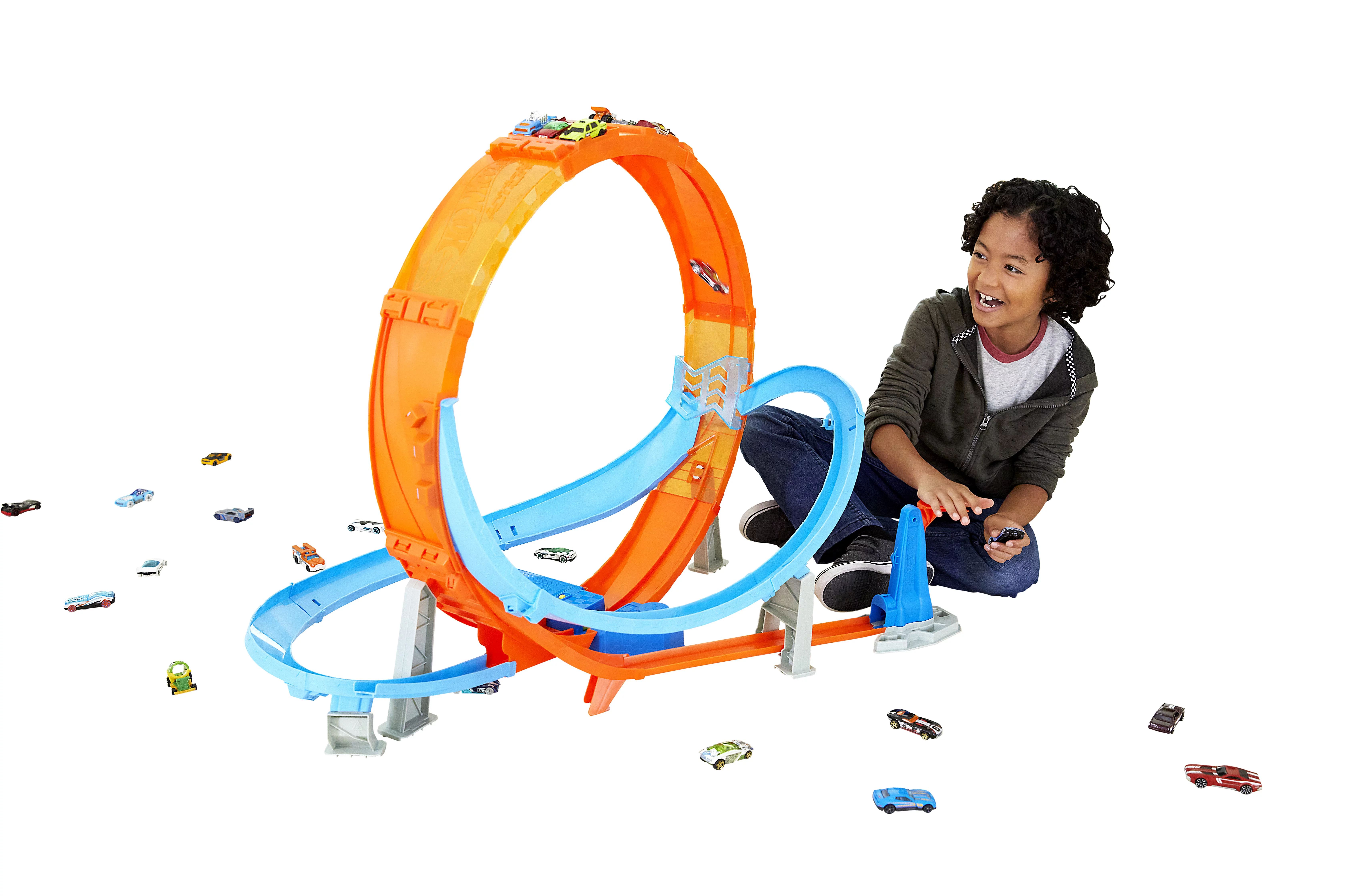 Hot Wheels Massive Loop Mayhem Track Set with 28-In Wide Track Loop & 1 Car - Walmart.com | Walmart (US)