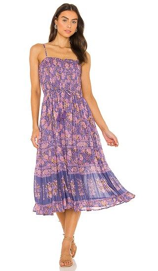 Juniper Shirred Strappy Dress in Violet | Revolve Clothing (Global)