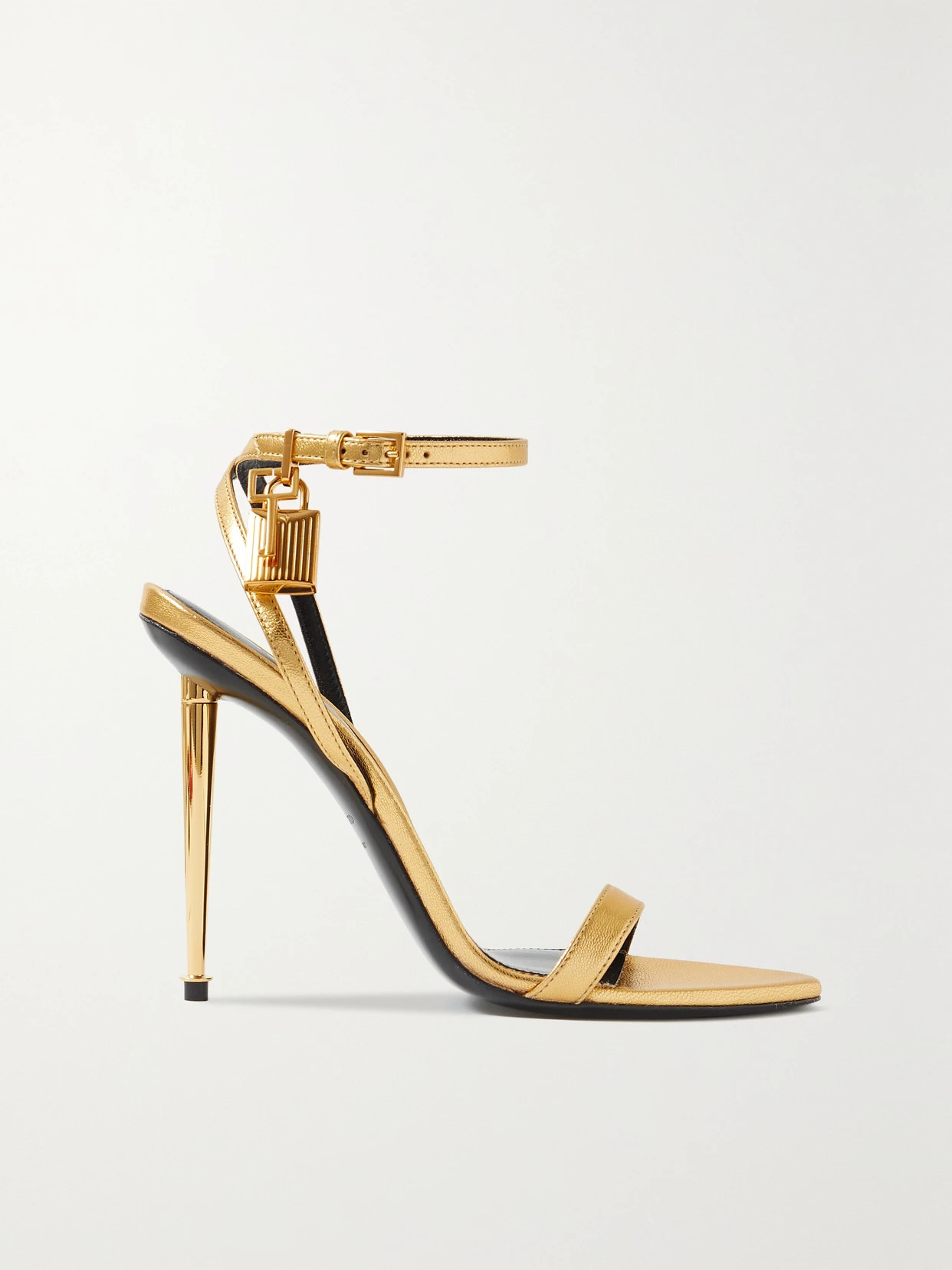 TOM FORD - Padlock Metallic Leather Sandals - Gold | NET-A-PORTER (US)