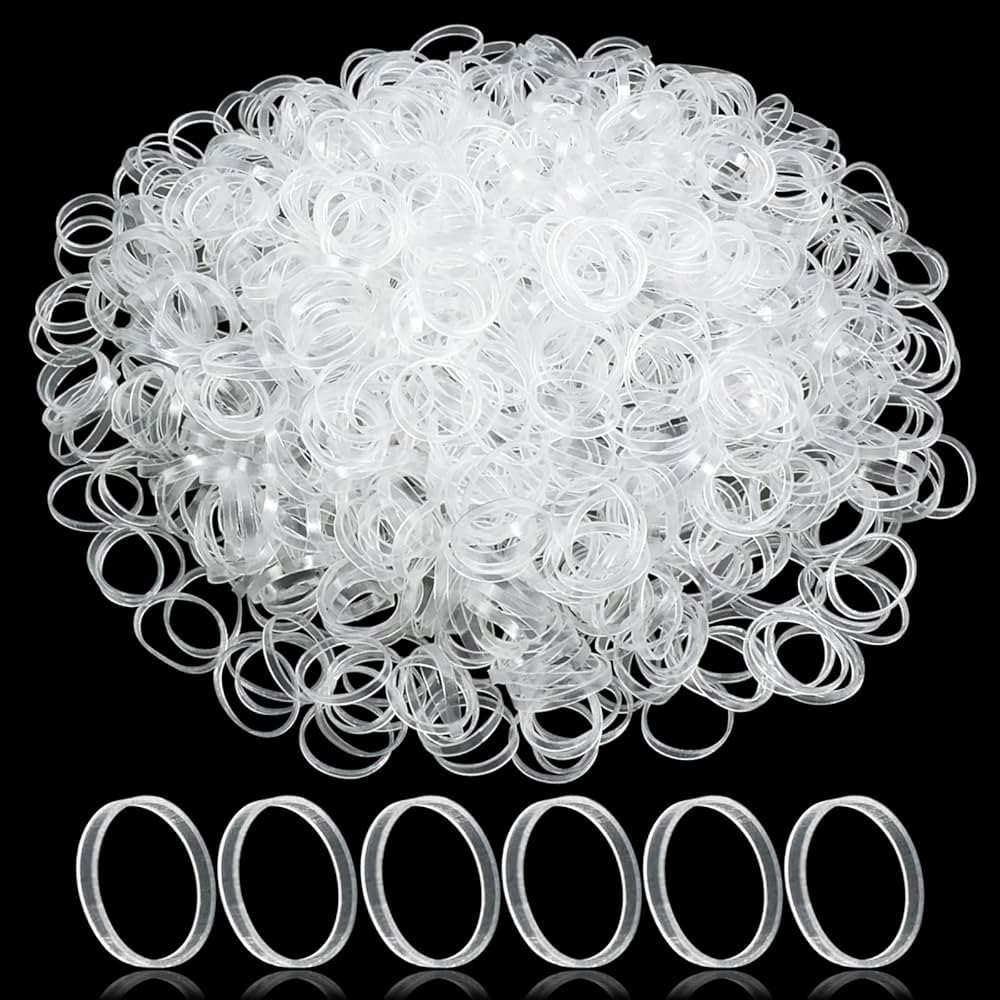 Hanyousheng Hair Bobbles Girls Pack of 1000 Elastic Hair Bobbles Small Mini Transparent Hair Bobb... | Amazon (DE)