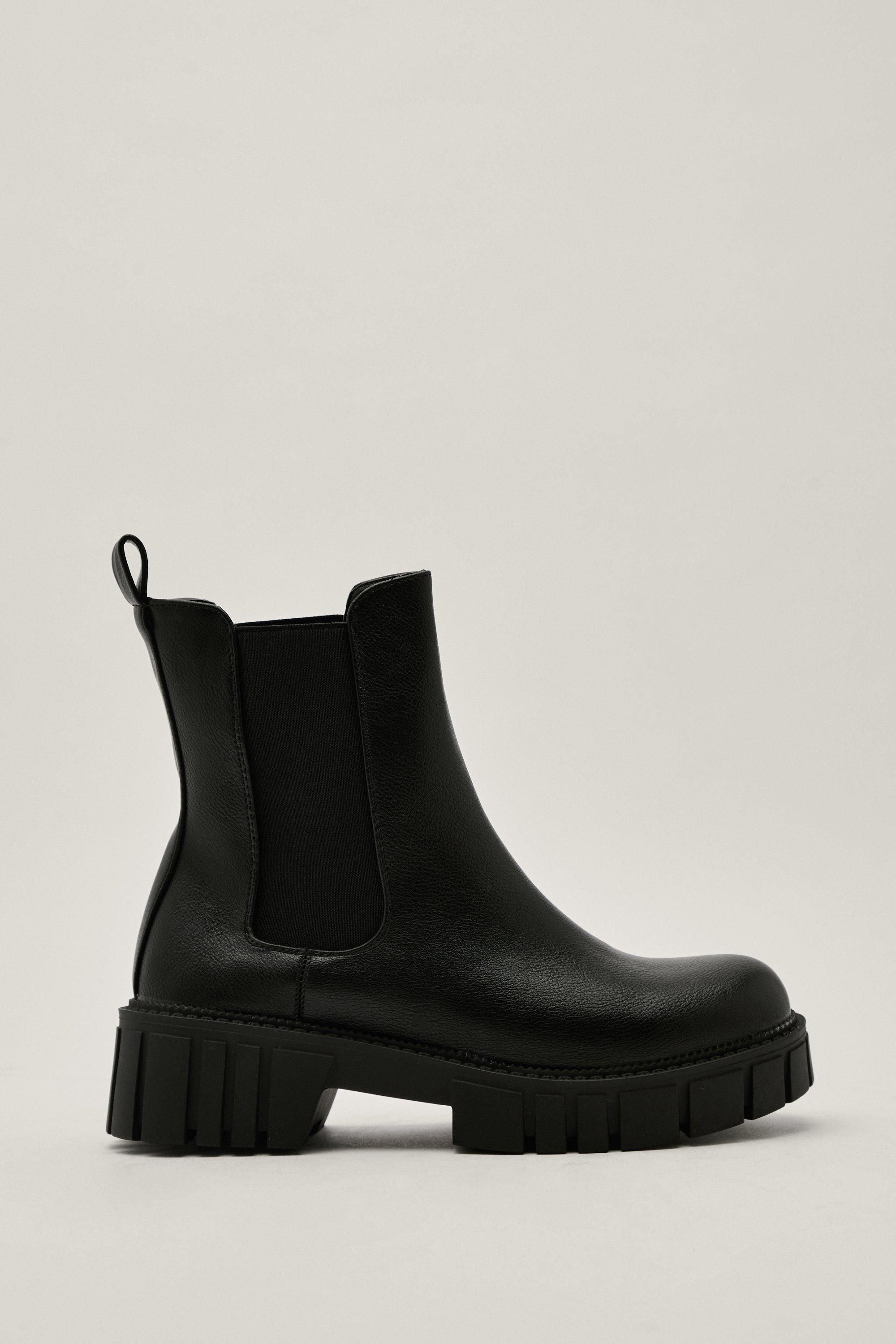 Pu Staggered Cleat Chelsea Boot | Nasty Gal (US)