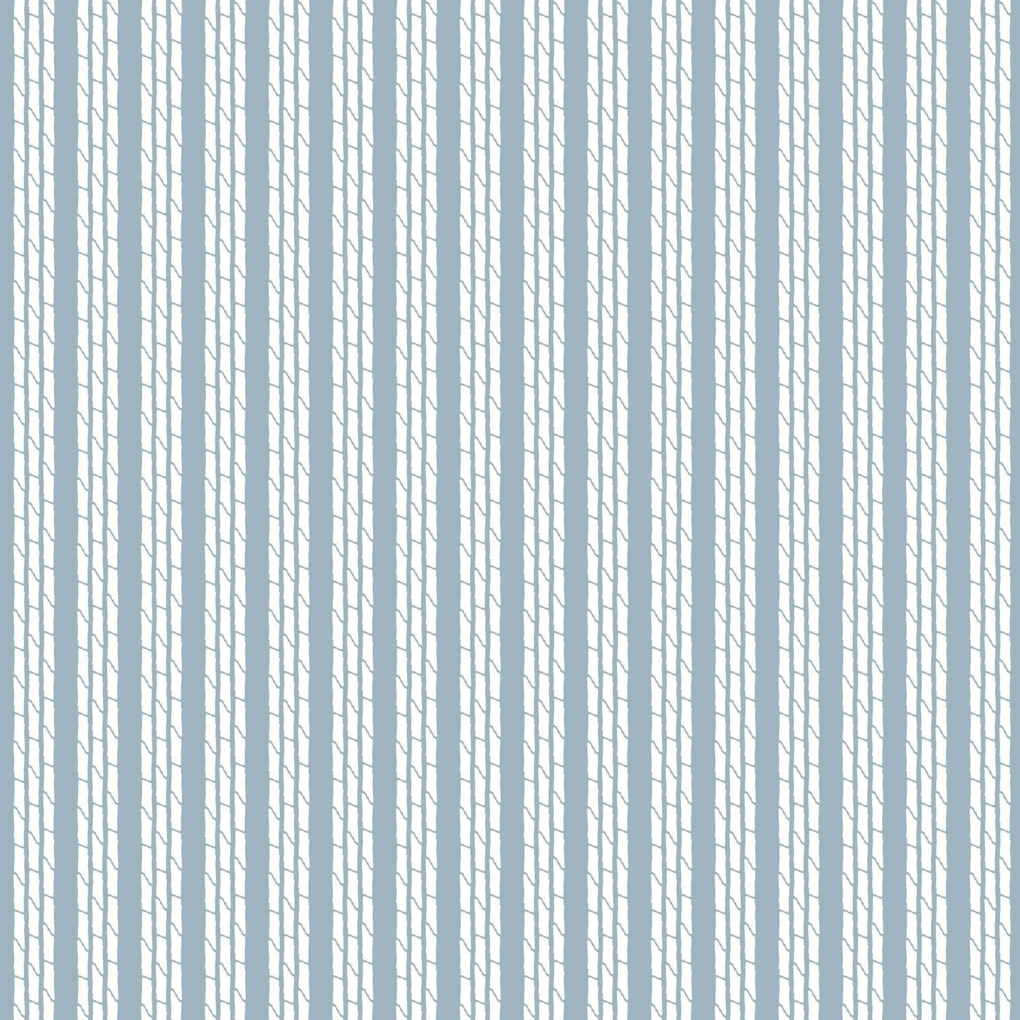 Tennessee Bamboo Stripes - Blue Smoke Wallpaper by Honey + Hank | Mitchell Black