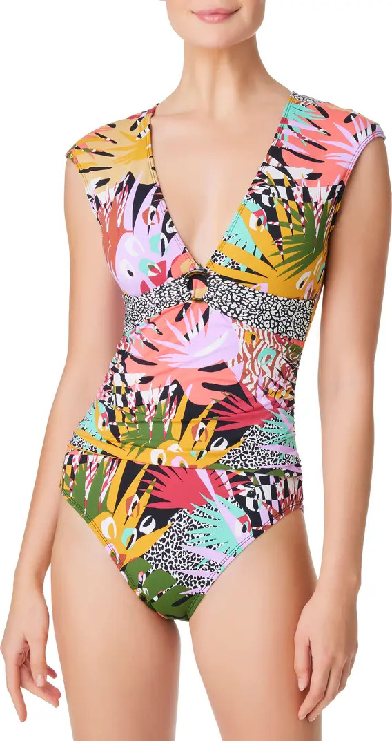 Let's Get Loud Cap Sleeve One-Piece Swimsuit | Nordstrom