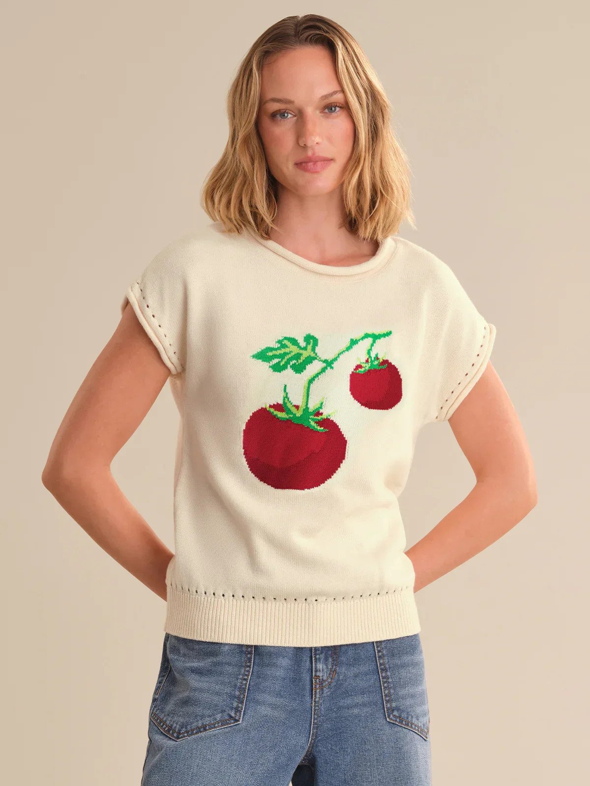 89th & Madison Tomato Rolled Trim Knit Pullover | 89th + Madison