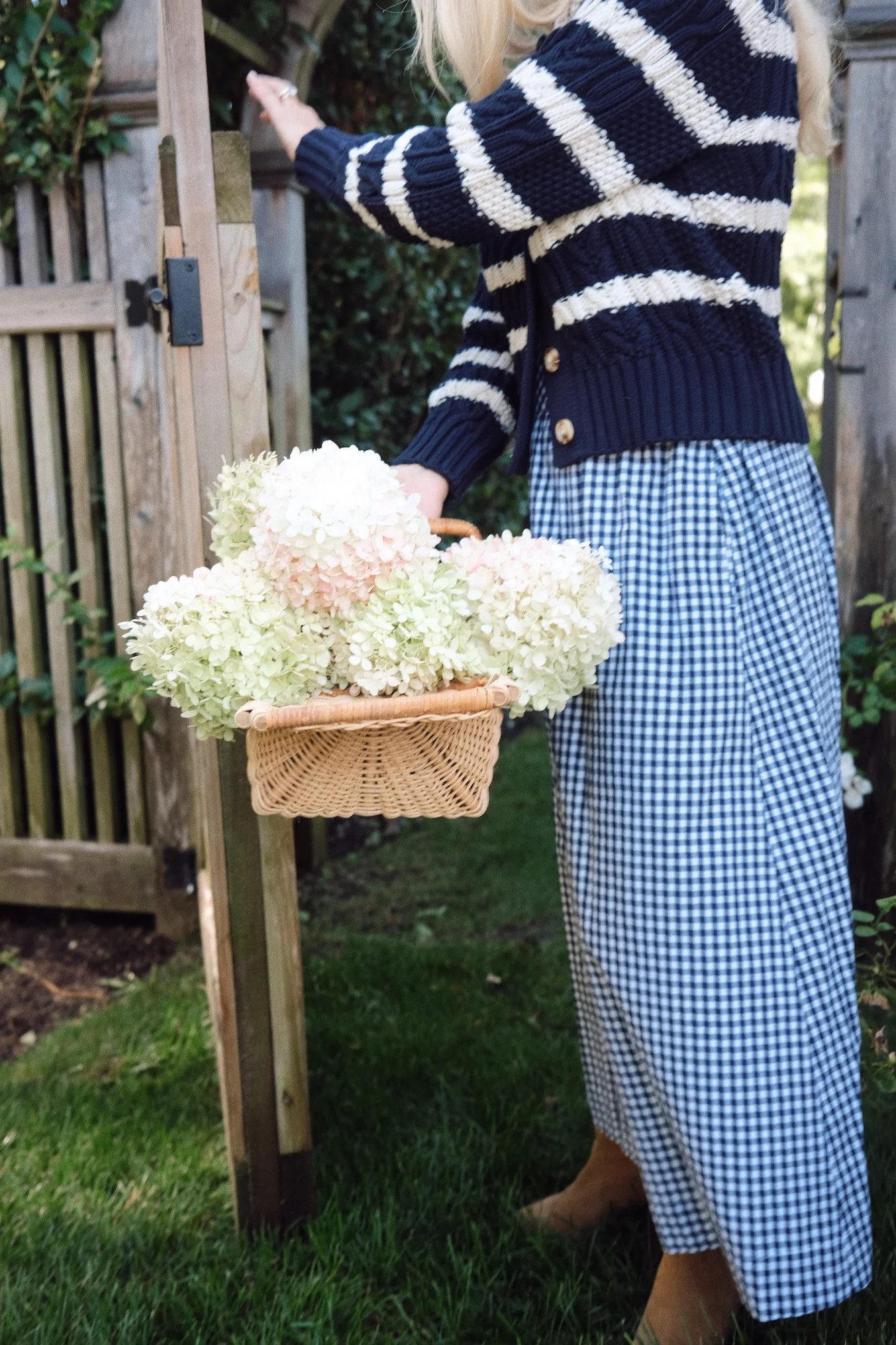 Striped Cable Cardigan - Navy/Ivory Stripe | Marea
