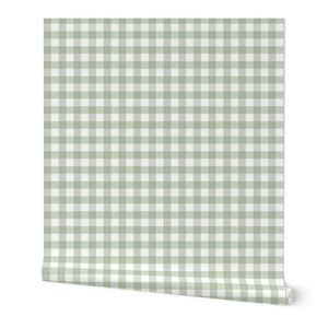 3/4" Sage Green Gingham: Light Sage Gingham Check, Green Buffalo Plaid | Spoonflower