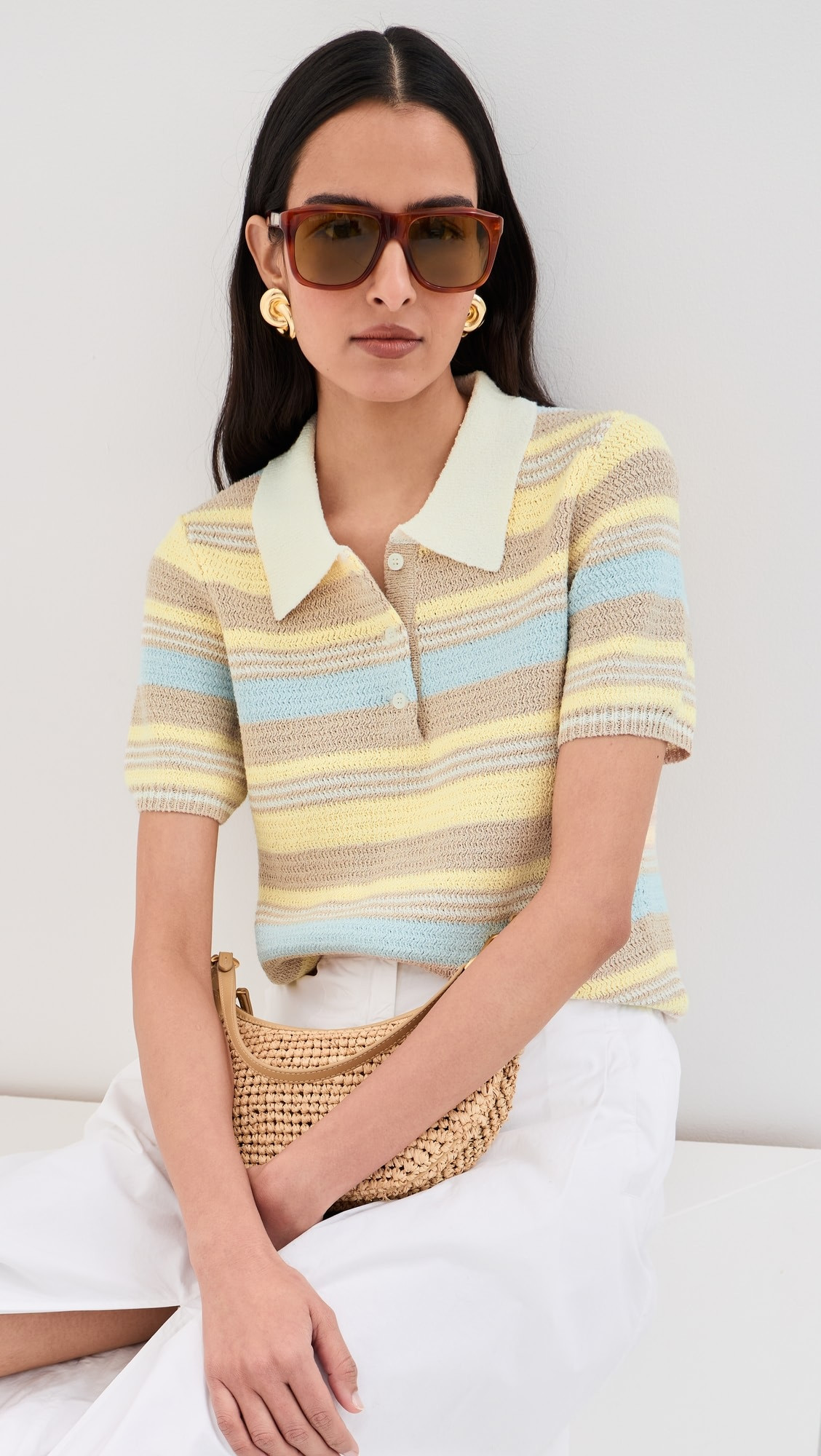 Striped Boucle Polo | Shopbop