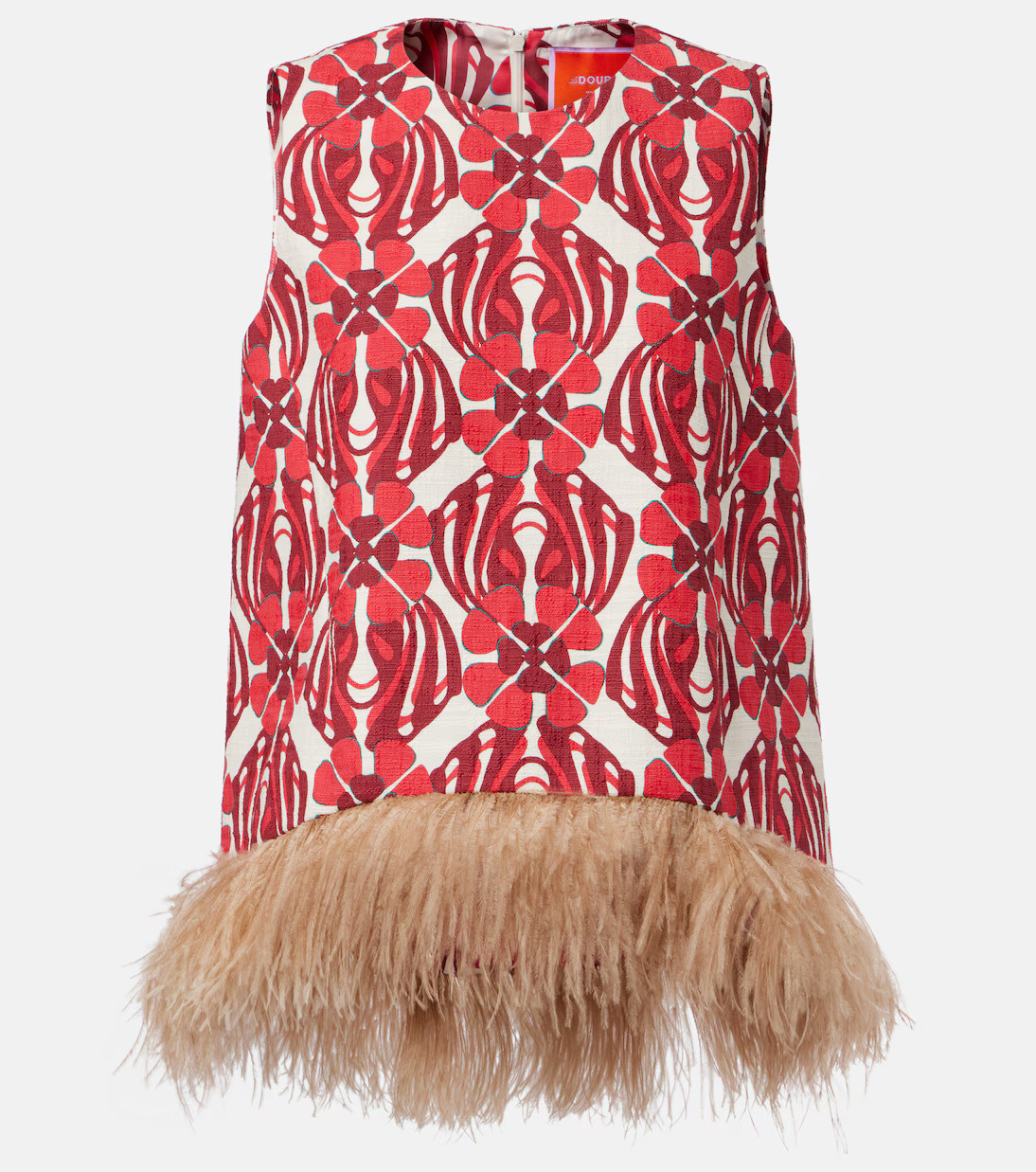 La Scala feather-trimmed cotton top | Mytheresa (US/CA)