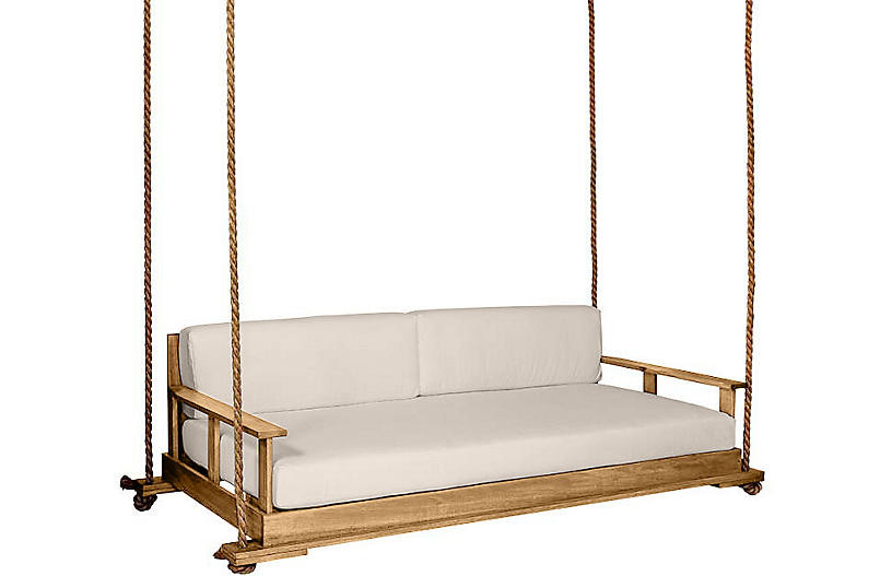 Faulkner Porch Swing, Natural/Beige Sunbrella | One Kings Lane