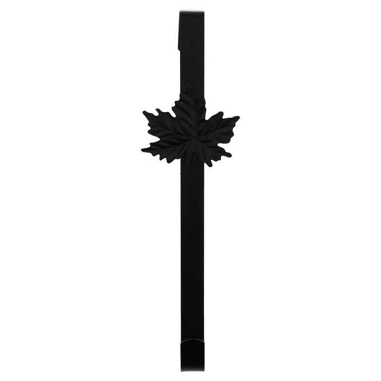Maple Leaf Metal Wreath Hanger, Black, 14", Fall by Way To Celebrate | Walmart (US)