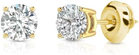 Amazon Essentials 0.25 to 1 Carat IGI Certified Solitaire Lab Grown Diamond Stud 14k Gold 4 Prong... | Amazon (US)