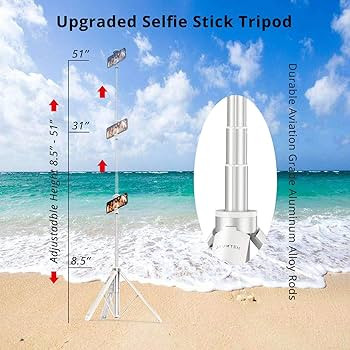 ATUMTEK 51" Selfie Stick Tripod, All in One Extendable Phone Tripod Stand with Bluetooth Remote 3... | Amazon (US)