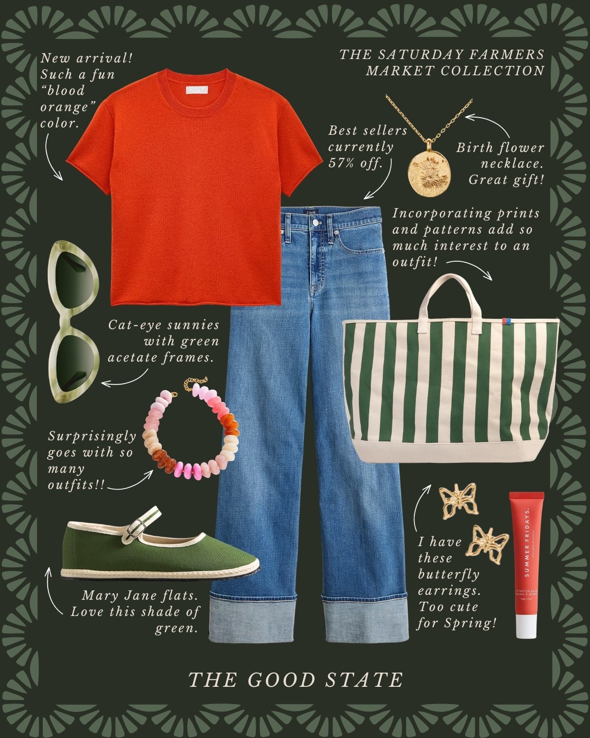 This is for all the Farmers Market girlies living their best and brightest life as the golden morning sunshine warms their face and a cool Spring breeze blows through their hair. This is for the girlies with a flaky, buttery croissant in one hand and a bouquet of fresh flowers in the other. This is for the ones who wake up—sometimes earlier than they’d like to on the weekend—so they can have the first pick of produce and pastries at the local market. And because there’s just something magical and neighborly about a slow morning meandering at the market. This collection is for gingham lovers, floral wearers and those who love a well worn ball cap. For the ones who layer their quilted jacket (or a neck scarf) with everything and who aren’t afraid of a good denim on denim moment. For the ones who love pops of color as well as grounding earth tones. The ones who inspire ME to wear more prints and patterns. This is for the farmers market ladies who may or may not treat themselves to a little mid-day nap afterwards…followed by a picnic with all their market goodies and closest girlies of course. This collection is for you🍉


#LTKSaleAlert #LTKActive #LTKootd