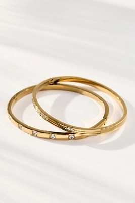Metal Stacking Bracelets, Set of 2 | Anthropologie (US)