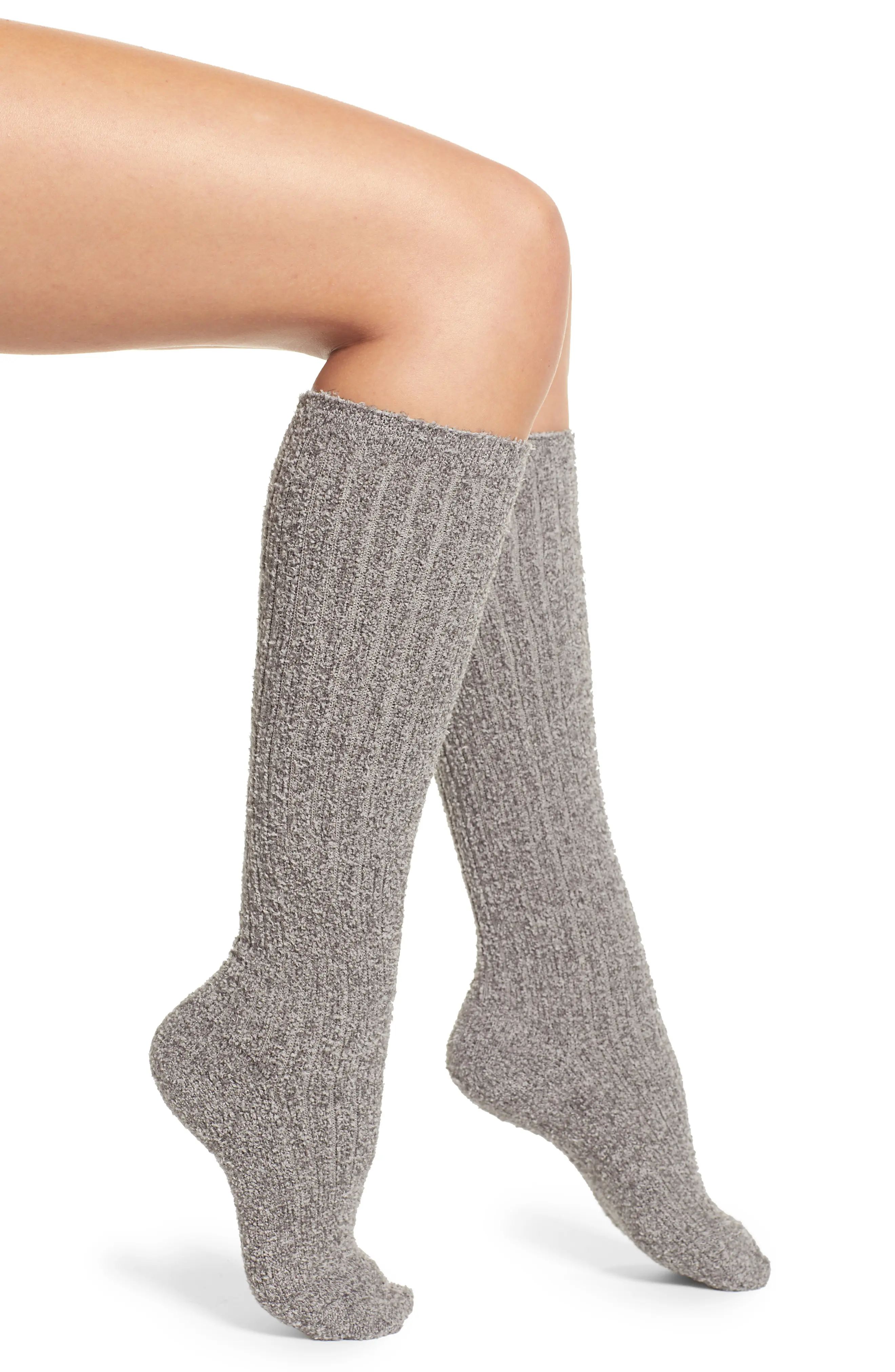 Women's Barefoot Dreams Cozychic(TM) Rib Knee High Socks, Size One Size - Grey | Nordstrom
