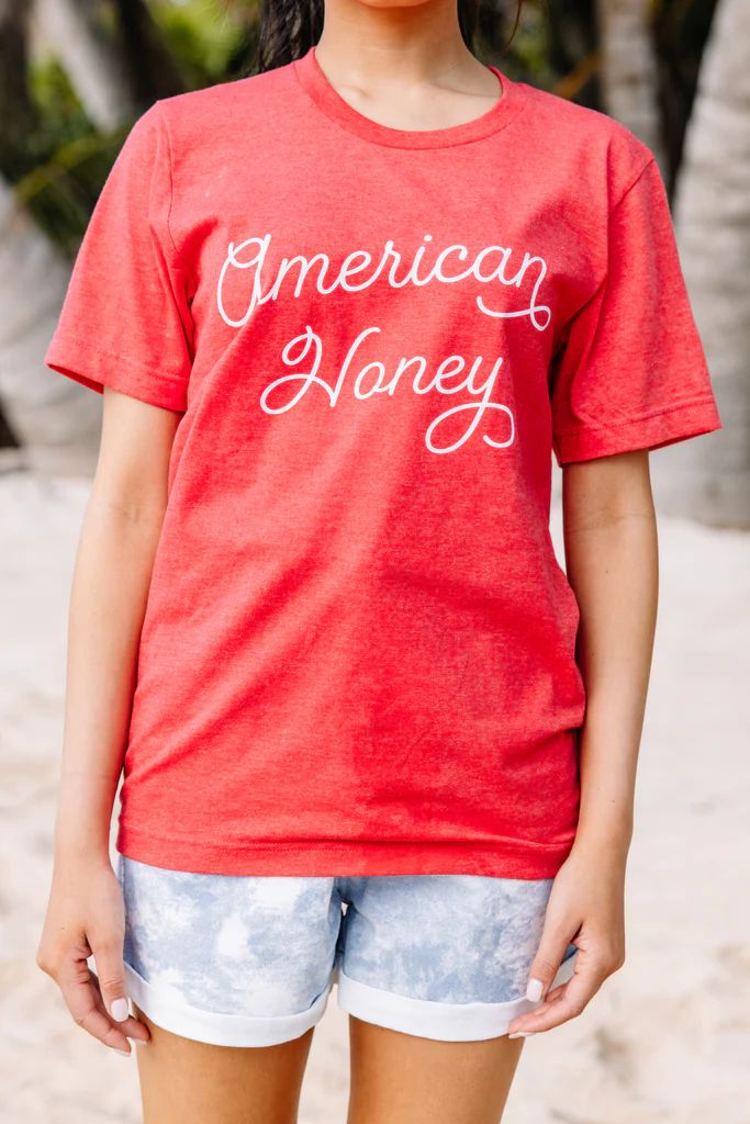 American Honey Heather Red Graphic Tee | The Mint Julep Boutique
