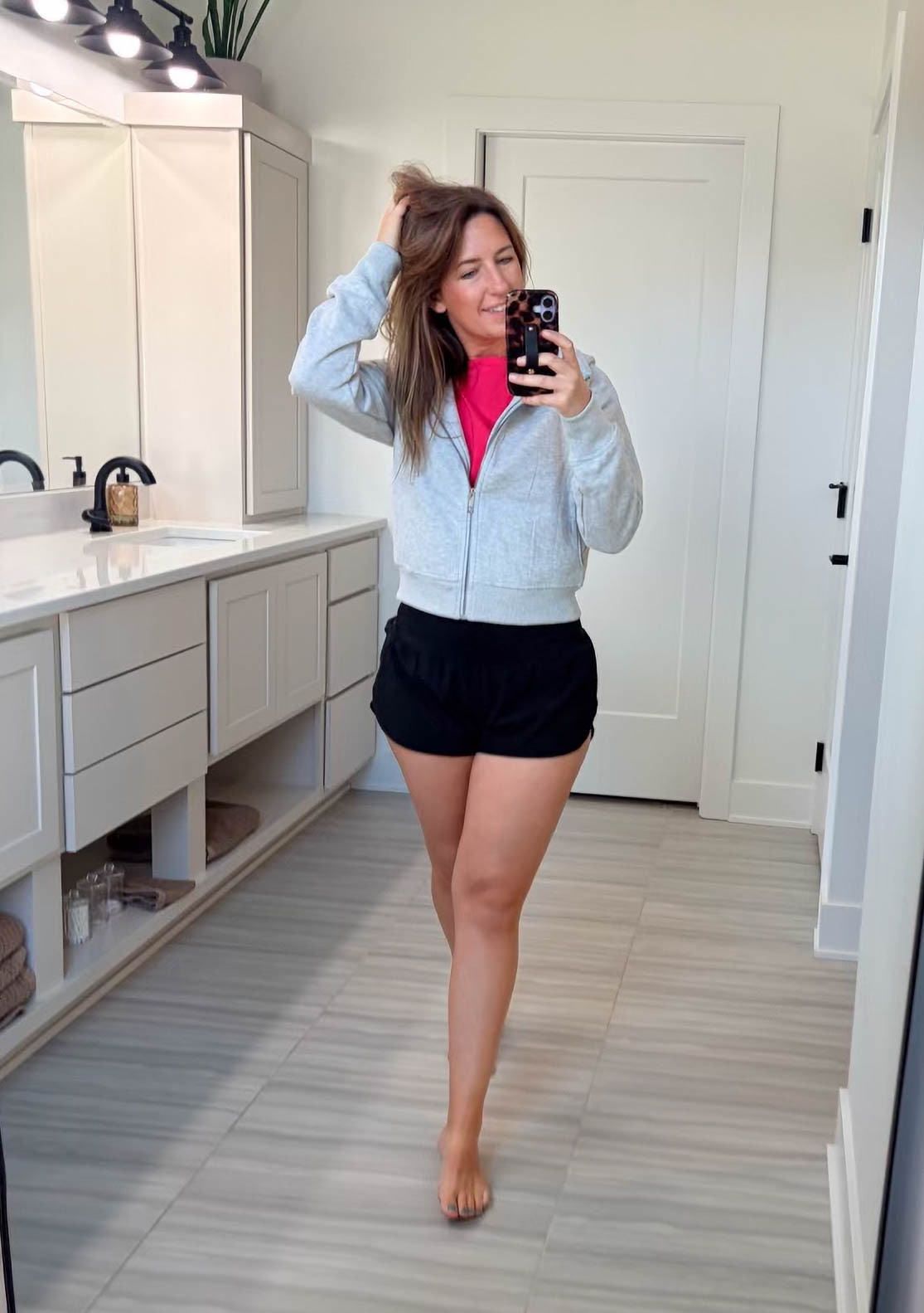 A school drop off outfit for moms. I didn't do my hair and there are no accessories. Minimal makeup and my outfit does the rest of the talking. I'll be walking up to those elementary doors feeling hot and confident after rushing around early in the morning getting everyone ready.  

 #LTKdayinmylife #LTKootd #LTKmomlife